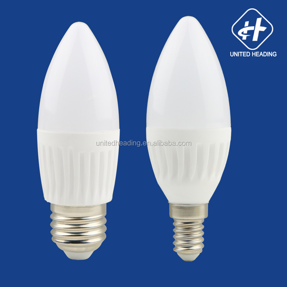 Ceramic and PC c35 C37 flicker flame E12 e14 led candle light bulbs