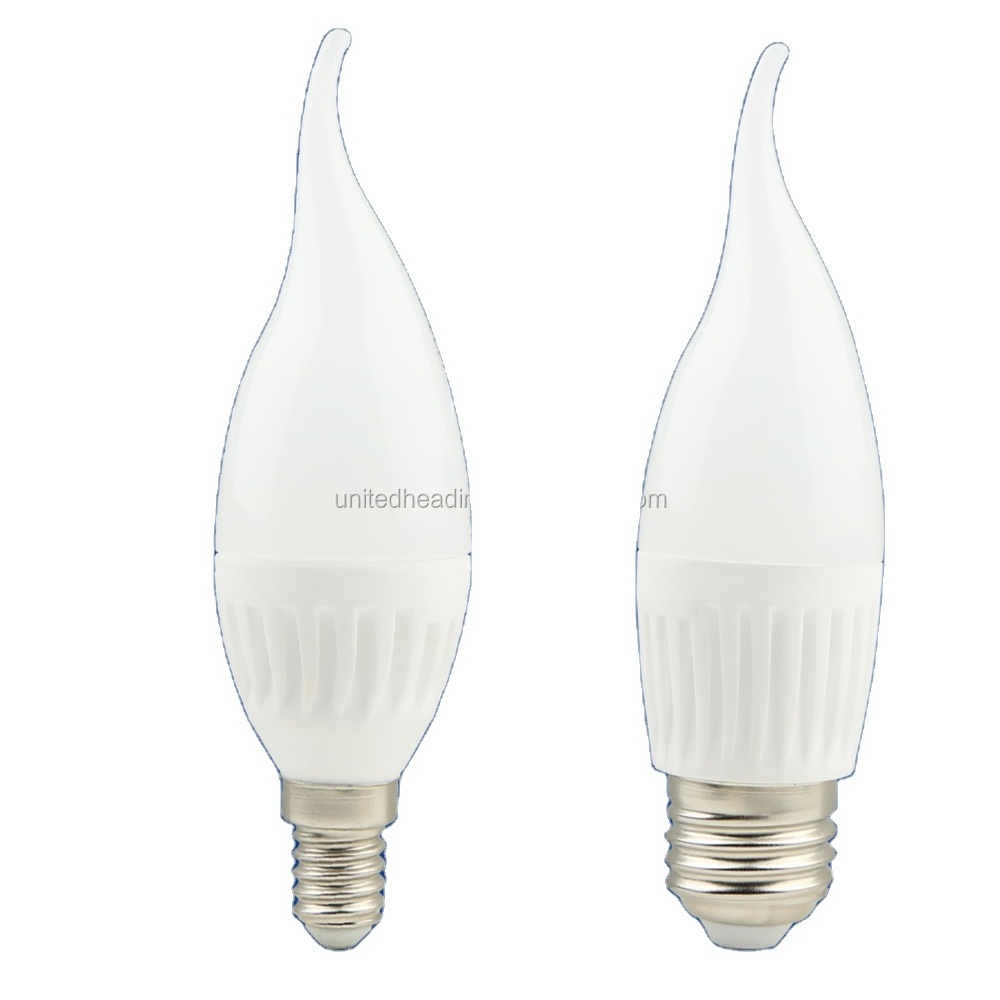 Ceramic and PC c35 C37 flicker flame E12 e14 led candle light bulbs