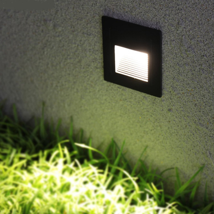 Modern Outdoor Indoor Recessed led wall corner light  high power 3W IP65 waterproof wall mounted stair led light