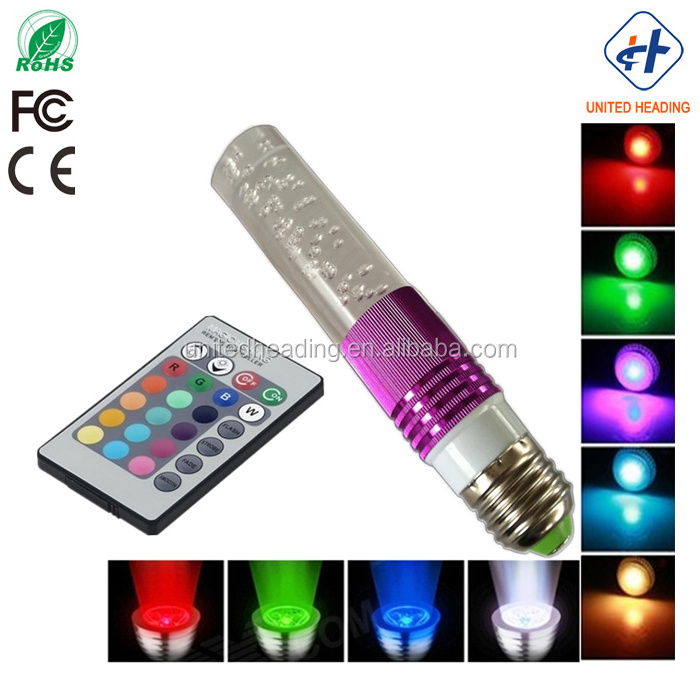 3W RGB crystal color changing led light bulb