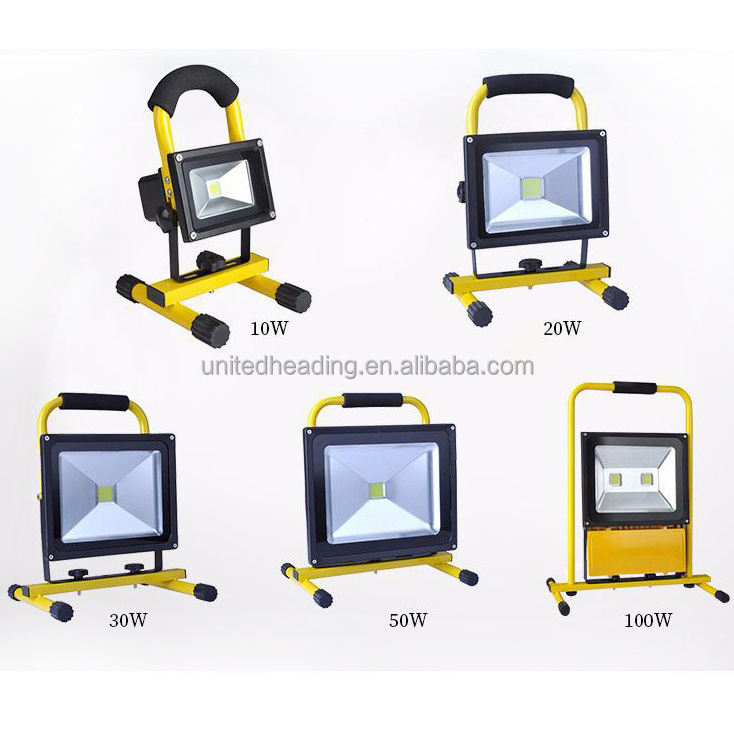 waterproof 10w led standing spotlight cob portable floodlights 50 watts Rechargeable led  Flood Light