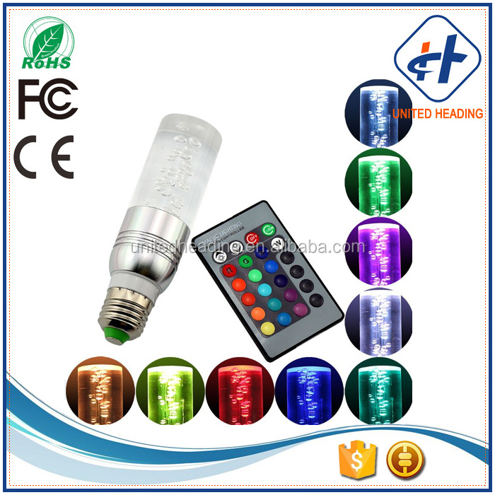 3W RGB crystal color changing led light bulb