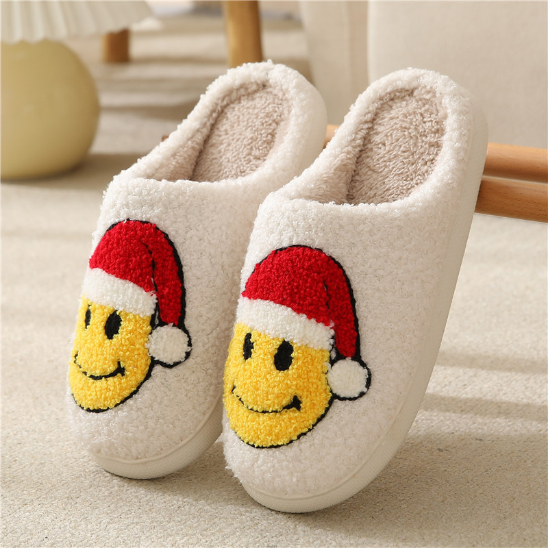 Good quality Halloween's day screaming face shoes smile face mix evil pumpkin designs unisex home happy face smile fur slippers