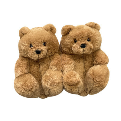 teddy bear slippers for kid 2022 new arrivals animal one size fits all plush house children toddler kids teddy bear slippers