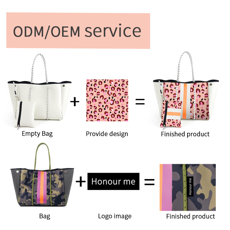 2024 bags women handbags ladies print portable smooth sunflower customize handbag neoprene beach bag shoulder wholesale tote bag