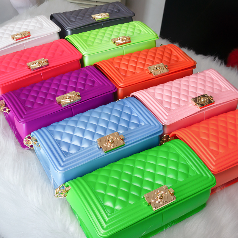 Wholesale women bag handbags silicone PVC shoulder handbag jelly bag luxury ladies woman hand bags candy jelly purse