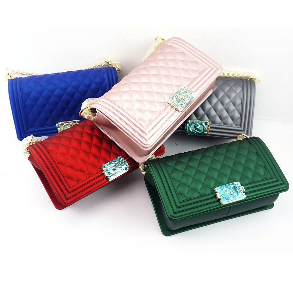 Hot Sell Handbags Elegent Rainbow Bag Handbags Matte Purse Silicone PVC Shoulder Purses and Handbag