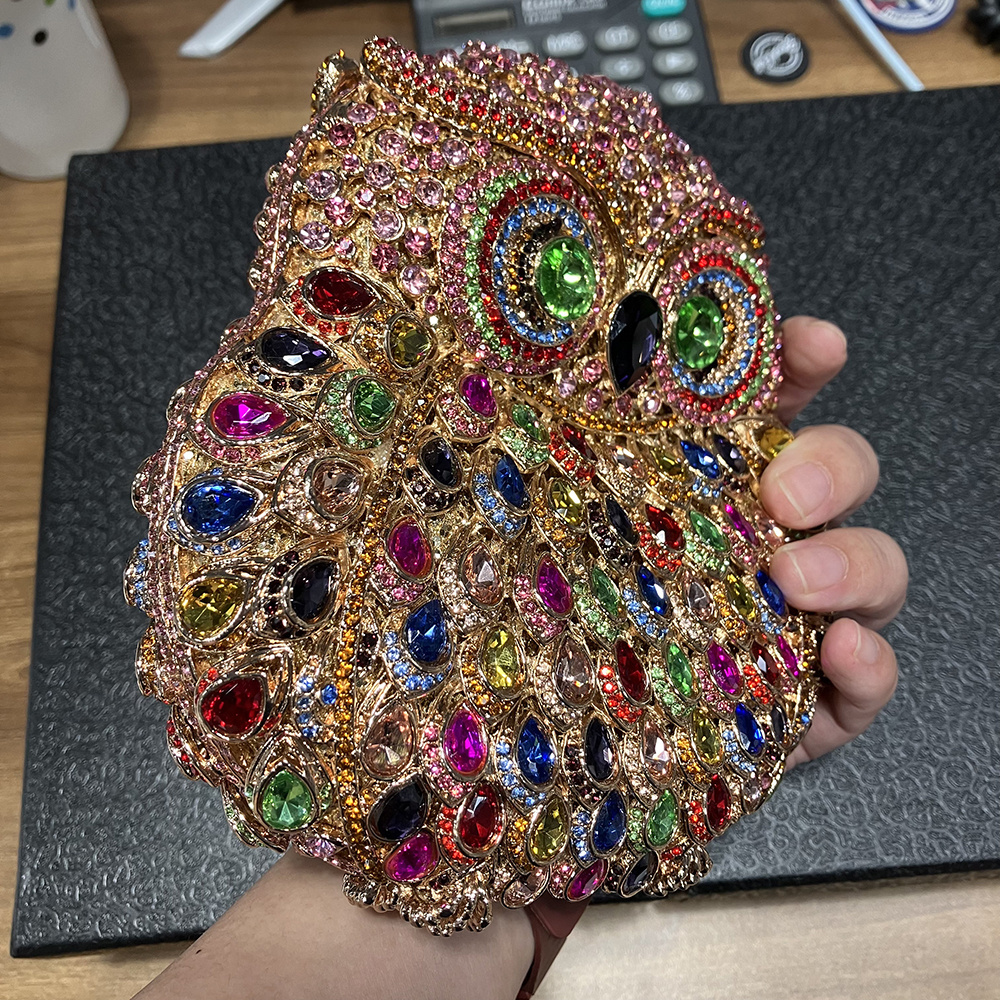 hot sale owl animal bling bags women rhinestone party clutch bag evening bags crystal handbags for women luxury Ladies purse