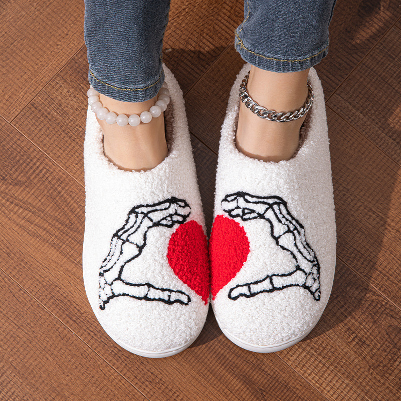 Hot Sell Slides Home Warm Smile Slipper Fur Slides Faux Fur Smile Happy Face Slippers Women Shoes Family Plush Slippers Custom