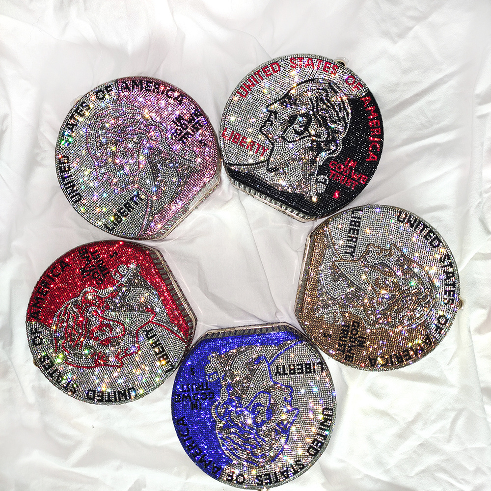 2024 hot sale new style luxury rhinestones wallets crystal bags clutch crossbody diamond painting  purse bling money bag