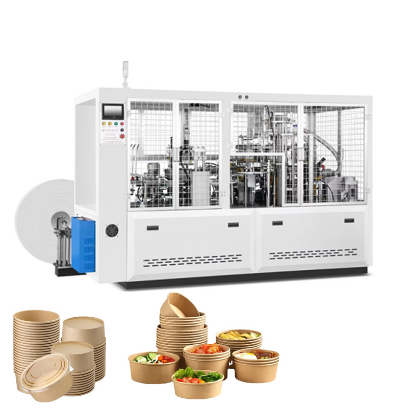 Automatic Middle Speed Food Packing Containers Easy To Operate Salad Soup Paper Bowl Forming Machine