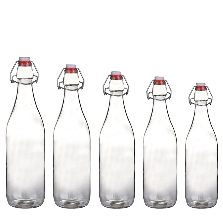 500ml Beer Flip Top Swing Top Glass Bottle Beverage Wine Water Bottle Glass Swing Top Bottle with Airtight Stopper Lid