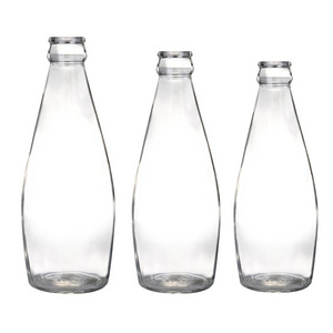 Factory producing 290ml clear glass bottle basil seed juice drink high quality beverage bottle