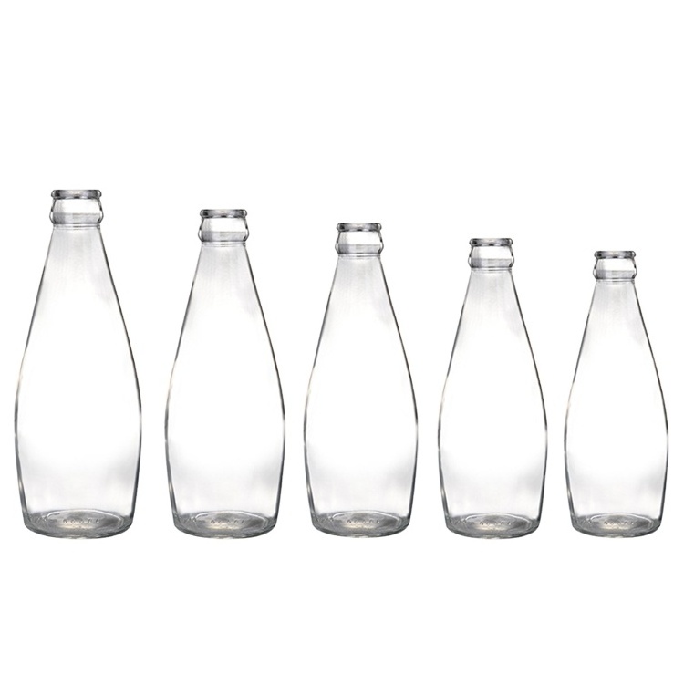 Factory producing 290ml clear glass bottle basil seed juice drink high quality beverage bottle