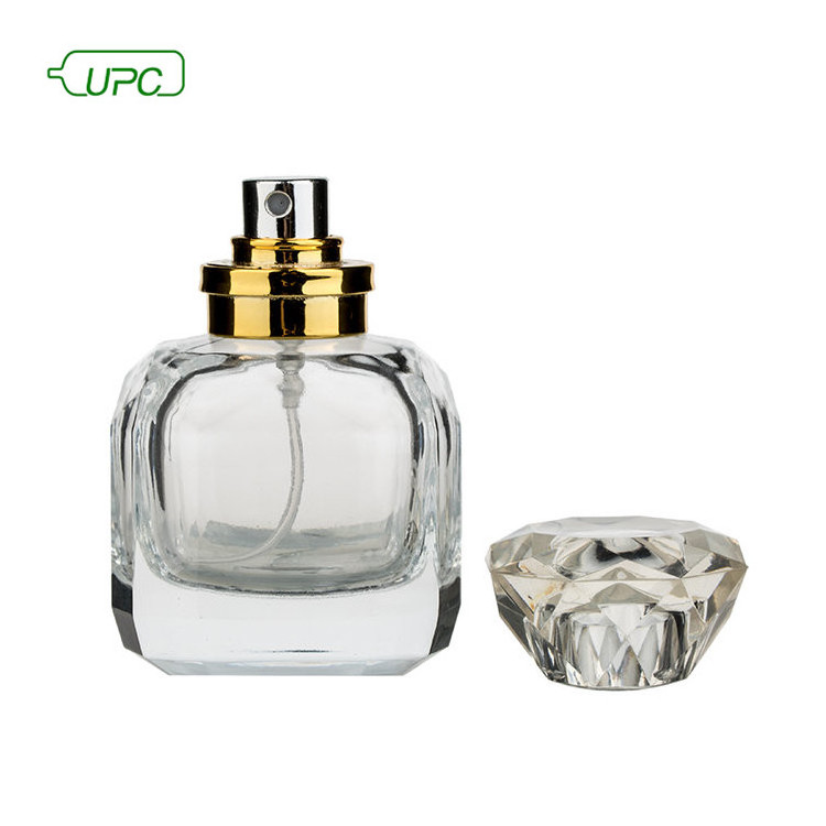 20ml 30ml 50ml Luxury clear glass perfume bottle with diamond top