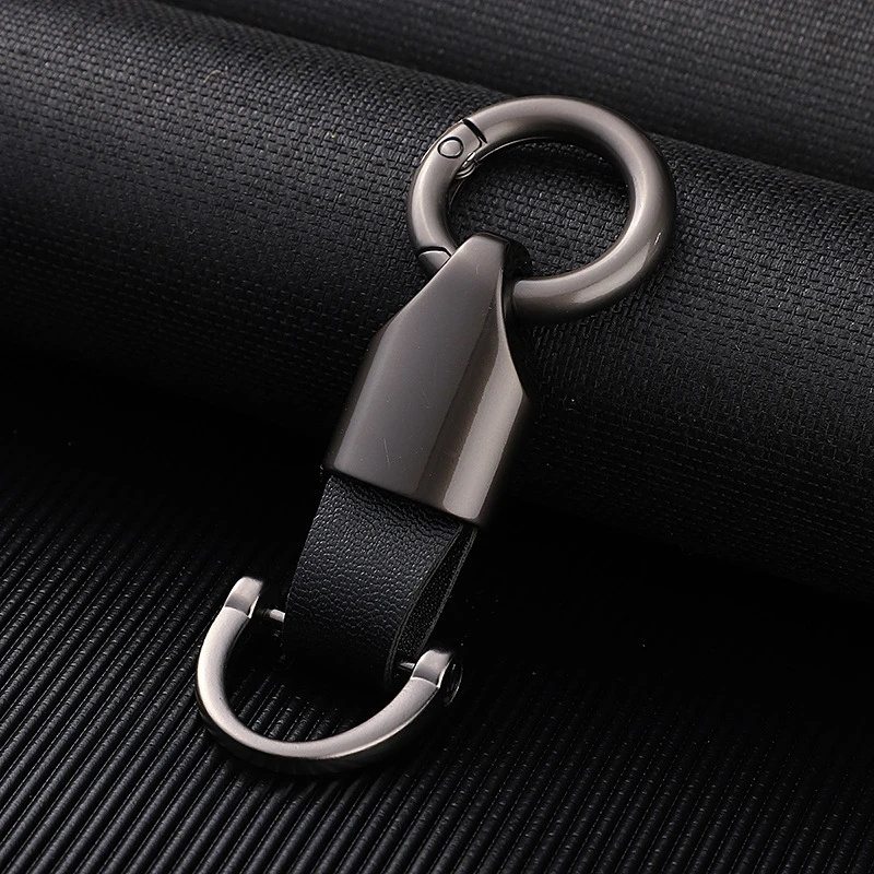 Car Key Tag Leather Chain Keyring Laser Printing Logo Pu Leather Keychains