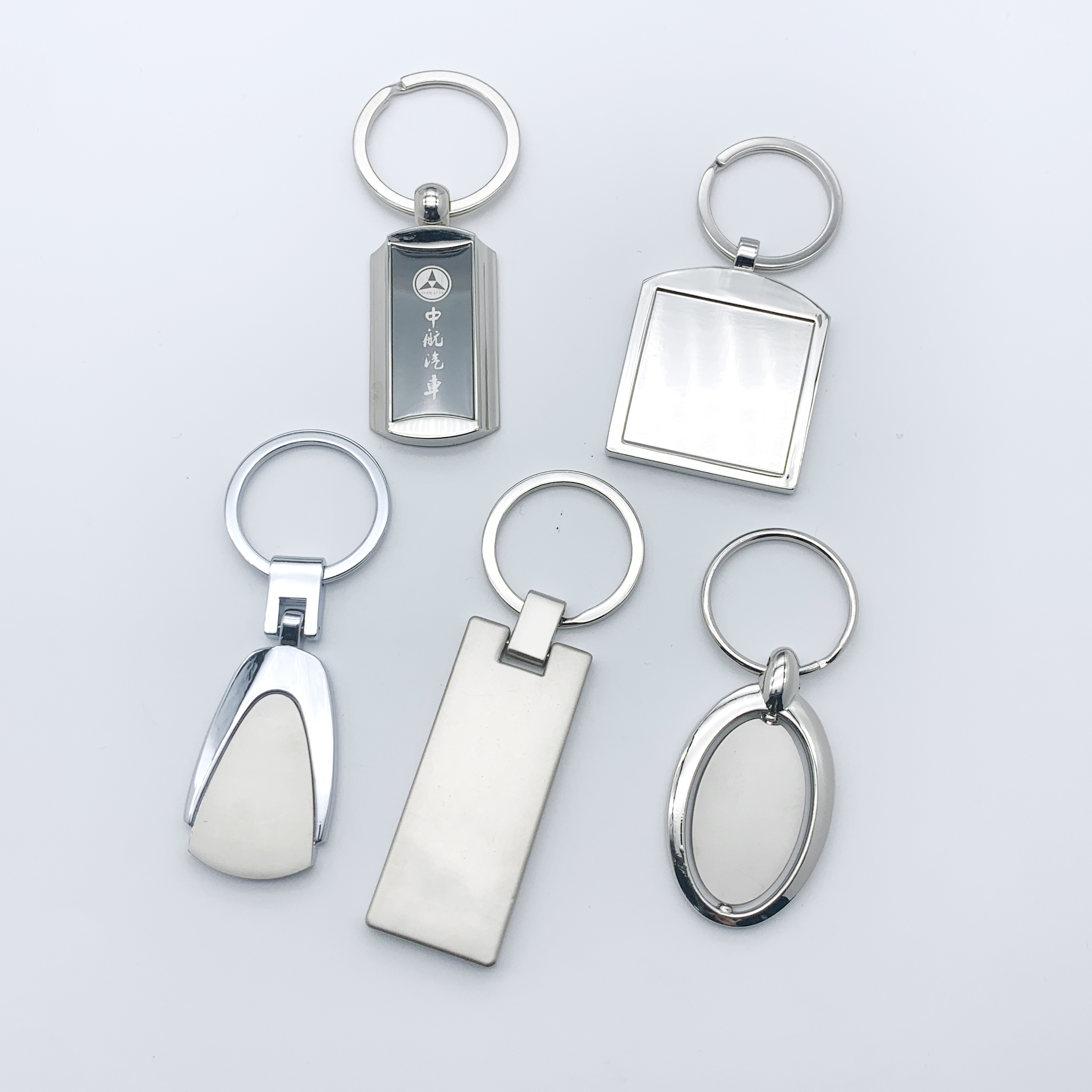 Cheap price custom metal stainless steel rectangle round heart blank laser engraving keychain