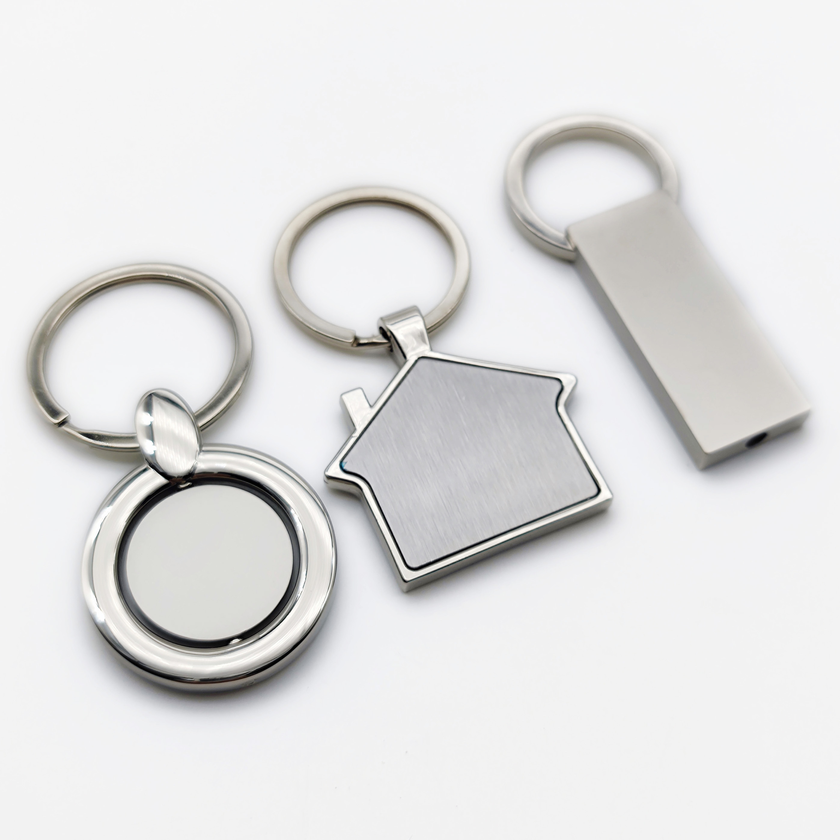 Cheap price custom metal stainless steel rectangle round heart blank laser engraving keychain