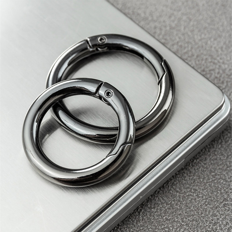 Wholesale 20/25/28/30/32mm Flat Surface Key Rings Chains Split Ring Hoop Stainless Steel Silver Double Loop Keychain