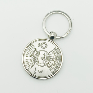 Perpetual Calendar Keychain Bottle Opener Key Ring logo can be laser printed on the back