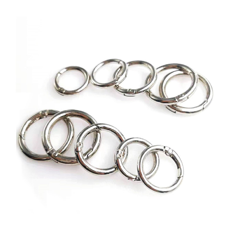 Wholesale 20/25/28/30/32mm Flat Surface Key Rings Chains Split Ring Hoop Stainless Steel Silver Double Loop Keychain