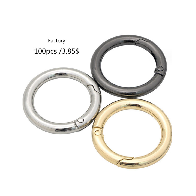 Wholesale 20/25/28/30/32mm Flat Surface Key Rings Chains Split Ring Hoop Stainless Steel Silver Double Loop Keychain