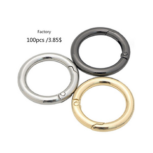 Wholesale 20/25/28/30/32mm Flat Surface Key Rings Chains Split Ring Hoop Stainless Steel Silver Double Loop Keychain