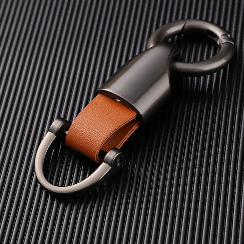 Car Key Tag Leather Chain Keyring Laser Printing Logo Pu Leather Keychains