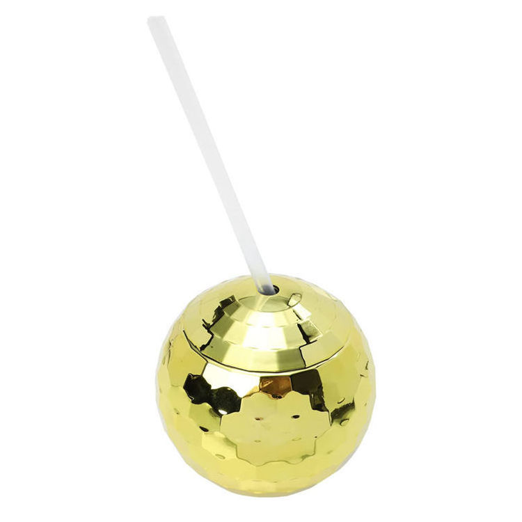 20 OZ BPA Free Plastic Cocktail Drinking Tumbler Disco Ball Cup with Lid and Straw for Wedding and Party