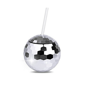 20 OZ Disco Ball Drinking Tumbler with Lid and Straw Disco Ball cup Novelty Customized Party Beverage Plastic Cup Koi