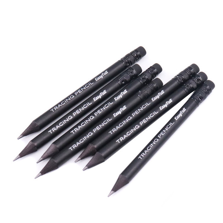 New Pocket Portable Custom Logo Printing 10cm Mini Small Short Natural Black Wood Wooden HB Golf Pencils With Eraser