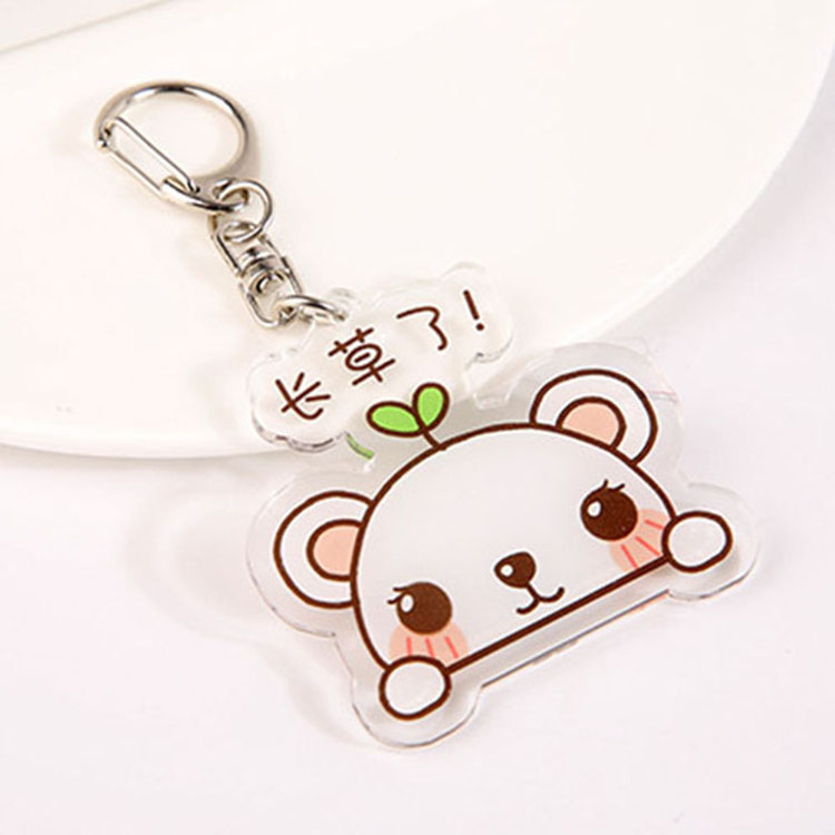 OEM promotion acrylic plastic keychain blank logo print keyring anime printed acrylic keychain