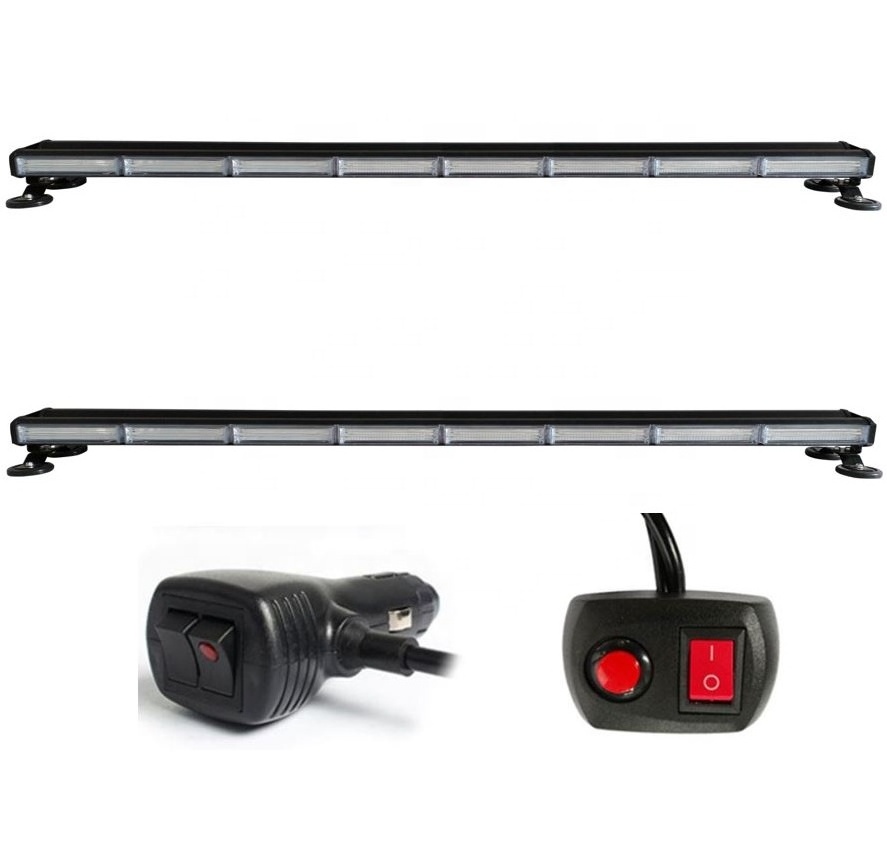 Double sides magnetic mount COB LED bar light roof magnetic mount car flash strobe light COB LED emergency warning strobe light