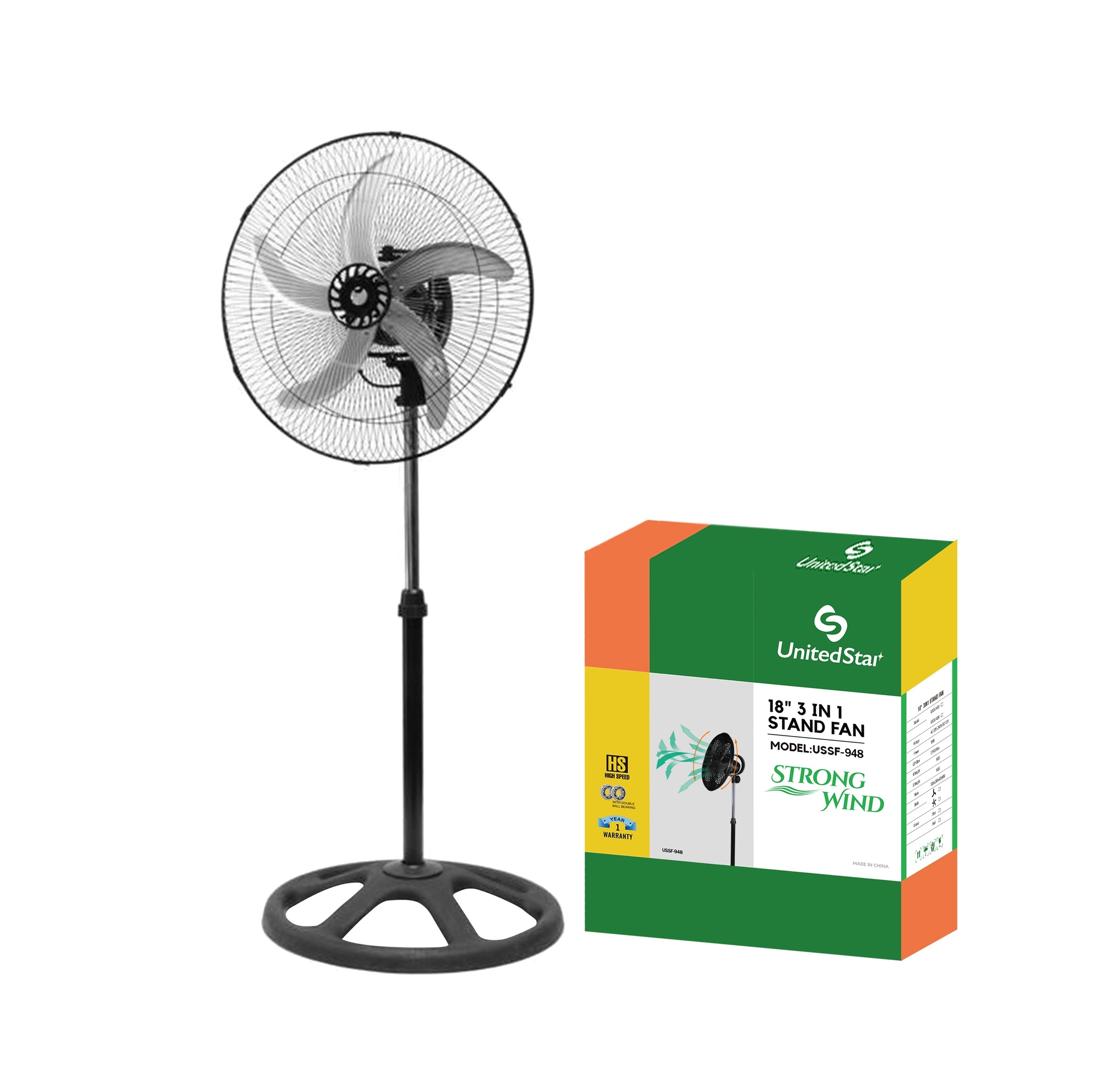 18 inch stand fan 3in1 with 360 degree oscillation ventilador pedestal fan