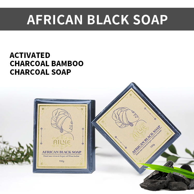 private brand strong clean face body wash black soap shea butter men charcoal bar soap for oily skin