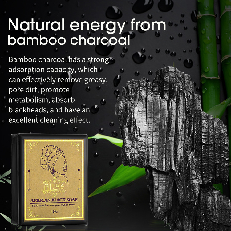 High Quality Private Label 150g Organic Activated Natural Black Charcoal Soap Bamboo Charcoal Soap