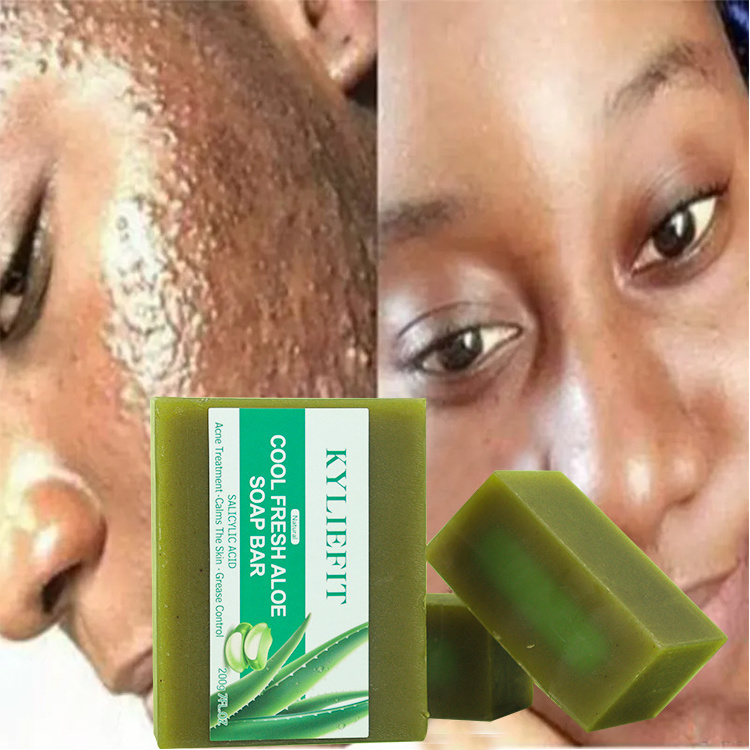 Salicylic Acid Cool Fresh Aloe Soap Pore Clean Exfoliating Acne Fighting Softening Skin Anti-Blemish Skin Care Soap