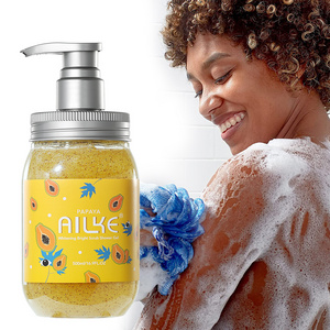 Ailke brand Papaya lightening perfume slimming body wash organic whitening body scrub shower gel