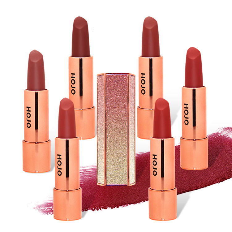 High quality wholesale HOJO fashion long-lasting lipstick cosmetics special waterproof velvet matte lipstick