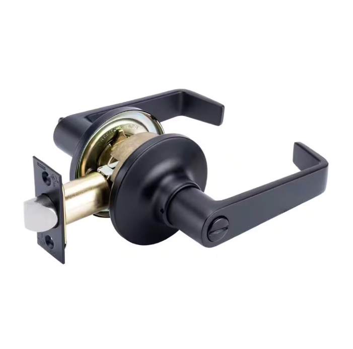 Black Matte Square Lever Bathroom Handle Door Lock