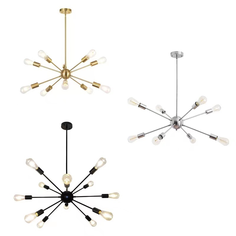 Modern Creative Sputnik Chandelier American Style Mid Century Pendant Lighting Industrial Vintage Ceiling Light Fixture