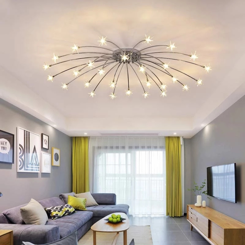 Star Chandelier Modern Bedroom Living Room Ceiling Decoration Lighting Fixture Children's Room lamp With G4 LED Bulbs