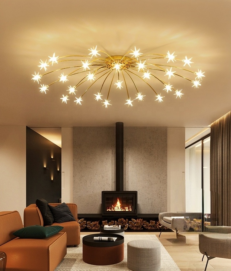 Star Chandelier Modern Bedroom Living Room Ceiling Decoration Lighting Fixture Children's Room lamp With G4 LED Bulbs