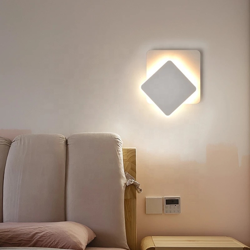 Moon LED Wall Lamp For Bedroom Living Room Wall Lights 360 Degrees Rotatable White and Black Painted Metal 9w Fixtures