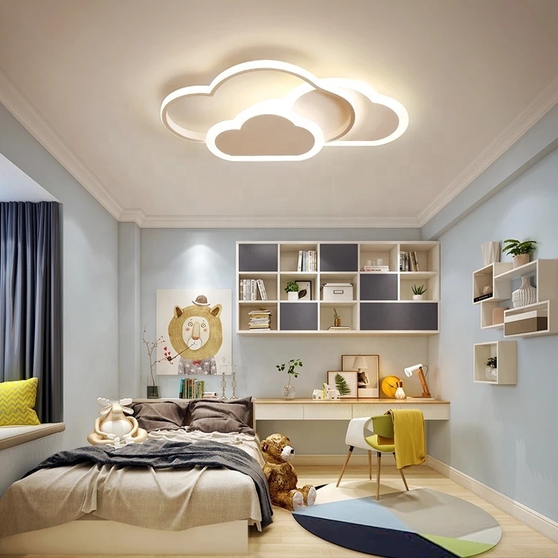 Led Ceiling Lamp for Children's Room Bedroom Study nursery Modern Dimmable Creative Child Cloud Chandelier Lighting Fixture