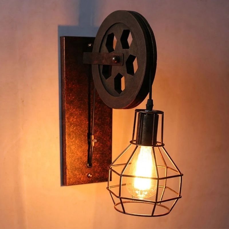 Retro Vintage Wall Light Industrial Wall Lamp Shade Fixture Iron Loft Cafe Bar Adjustable Sconce Lights Wandlamp Decoration LED