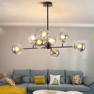 Vintage Industrial Style LED Chandelier For Living Room Kitchen Bedroom Glass Bulb Ceiling Pendant Lamp Nordic Lighting Fixtures