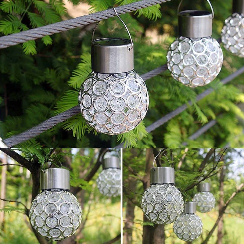 Solar LED Hanging Light Lantern Waterproof Hollow Out Ball Lamp for Outdoor Garden Yard Patio decoration Holiday lig Solar Light