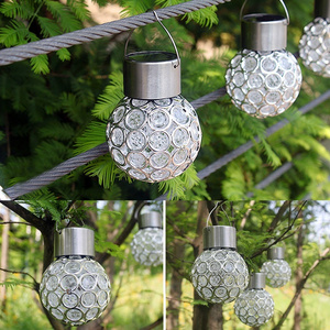 Solar LED Hanging Light Lantern Waterproof Hollow Out Ball Lamp for Outdoor Garden Yard Patio decoration Holiday lig Solar Light