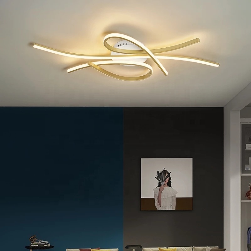 Minimalism New Modern Led Ceiling Lights For Living Room Bedroom Study Room Matte Black Or Gold Finished Ceiling Lamp Fixtures